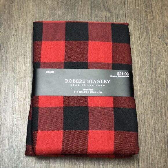 New CHRISTMAS Buffalo plaid tablecloth 60 x 84” inch water resistant Easy Care - Picture 6 of 12